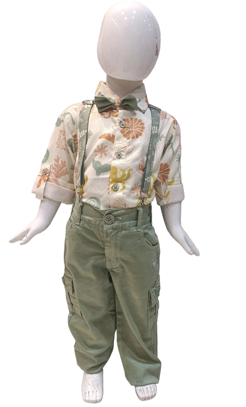 Mannequin wearing  floral shirt 