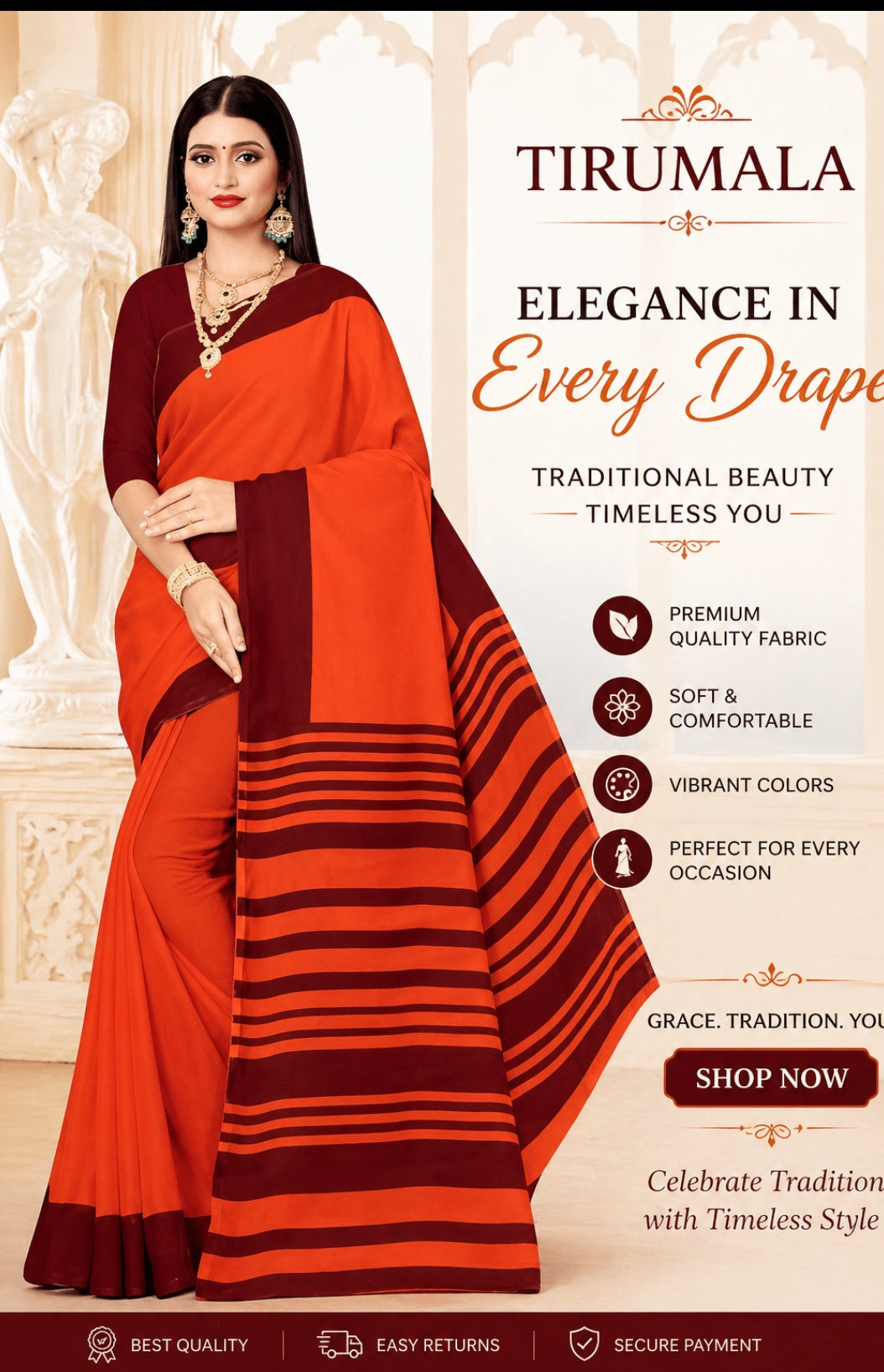 Temple Wear Seva Saree – Premium Georgette Collection